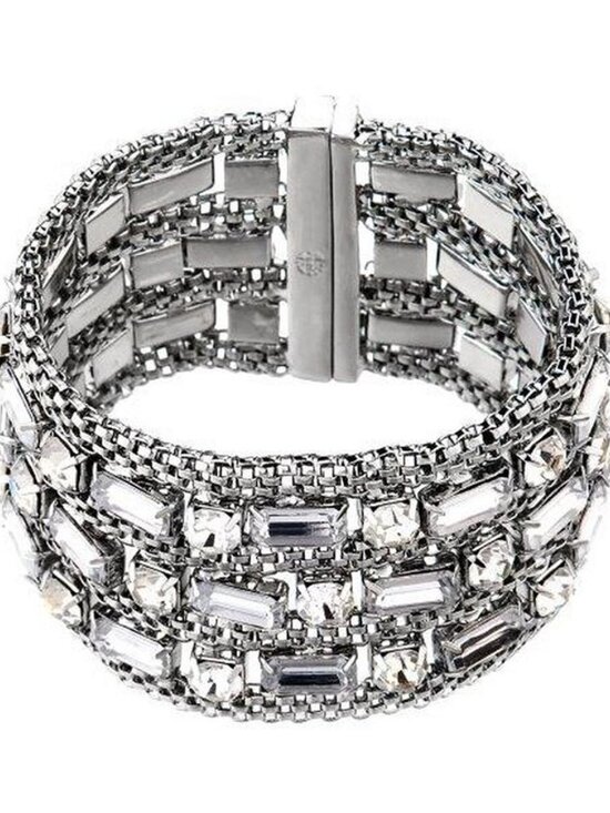 Nicole Miller Jewelry - NWT Rhinestone Nicole Miller mesh bracelet With magnetic closure